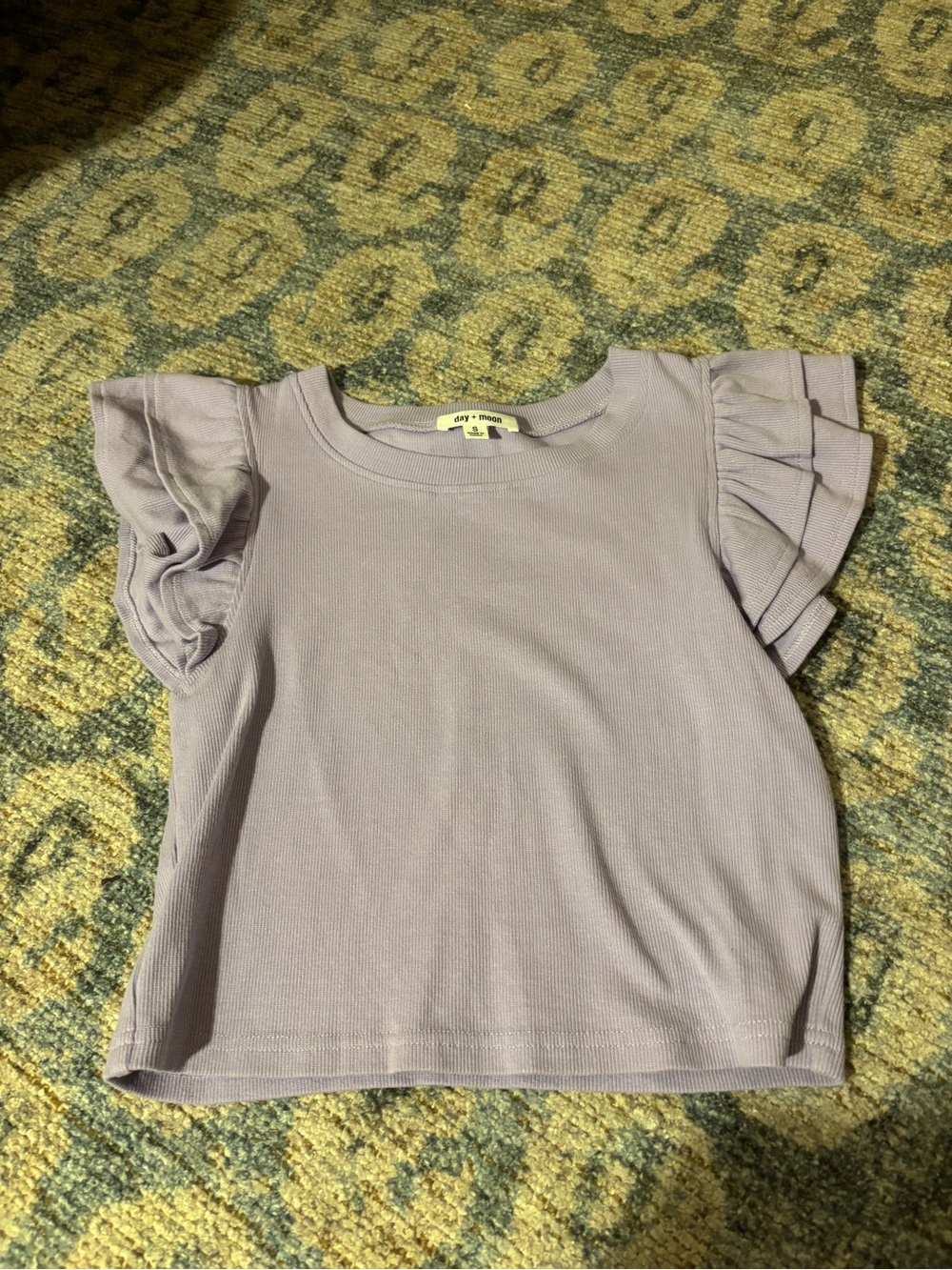 Purple ruffle sleeve top